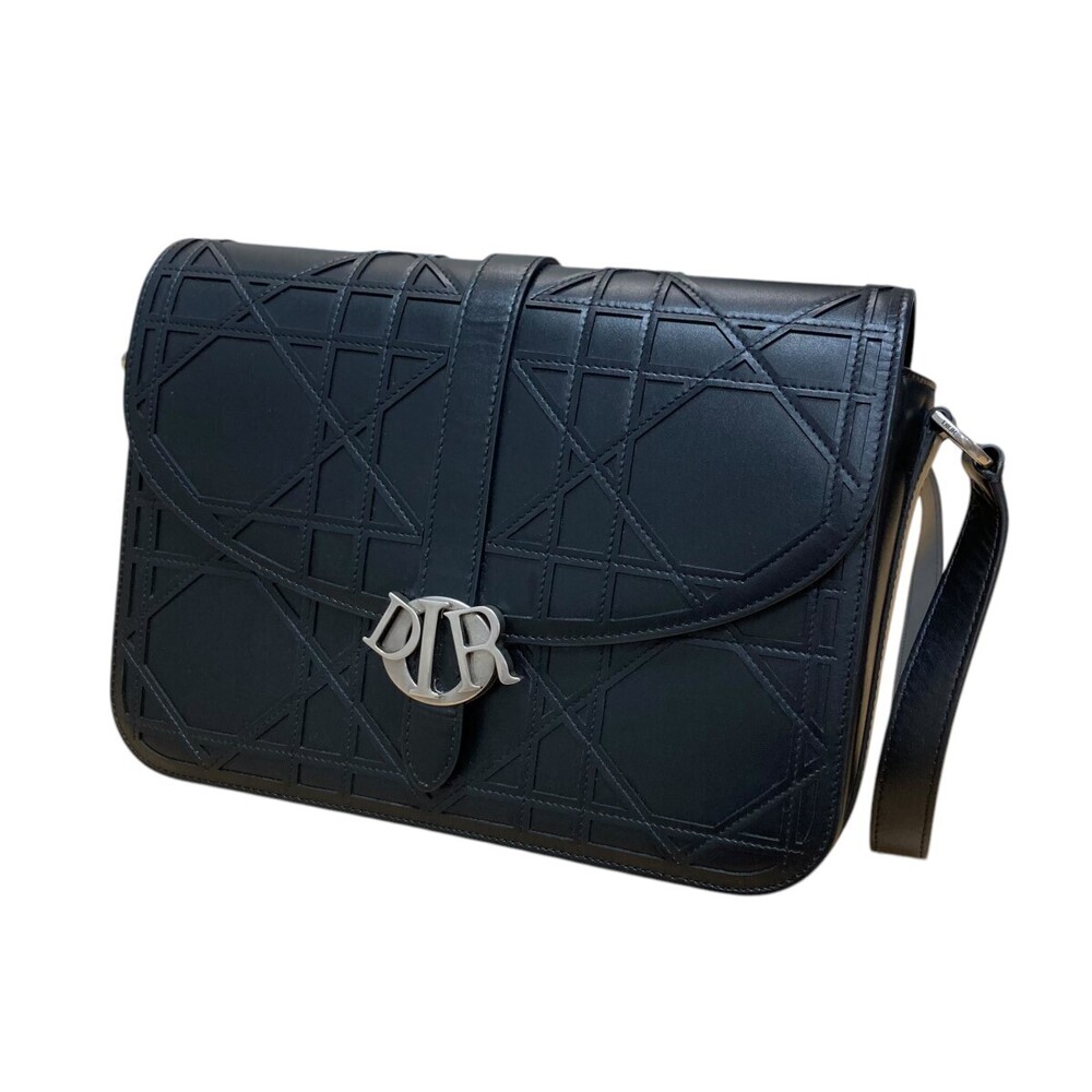 Christian Dior Cannage Cosmo Shoulder Bag Black
